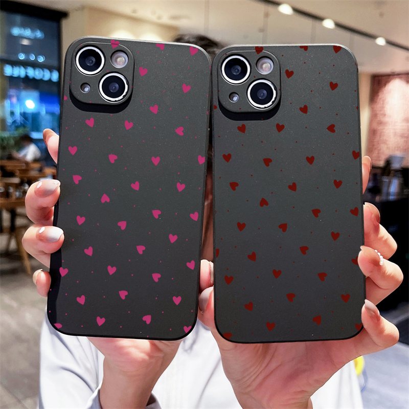 Phone Cases Y2K - Simple Cute Pink Red Love Heart