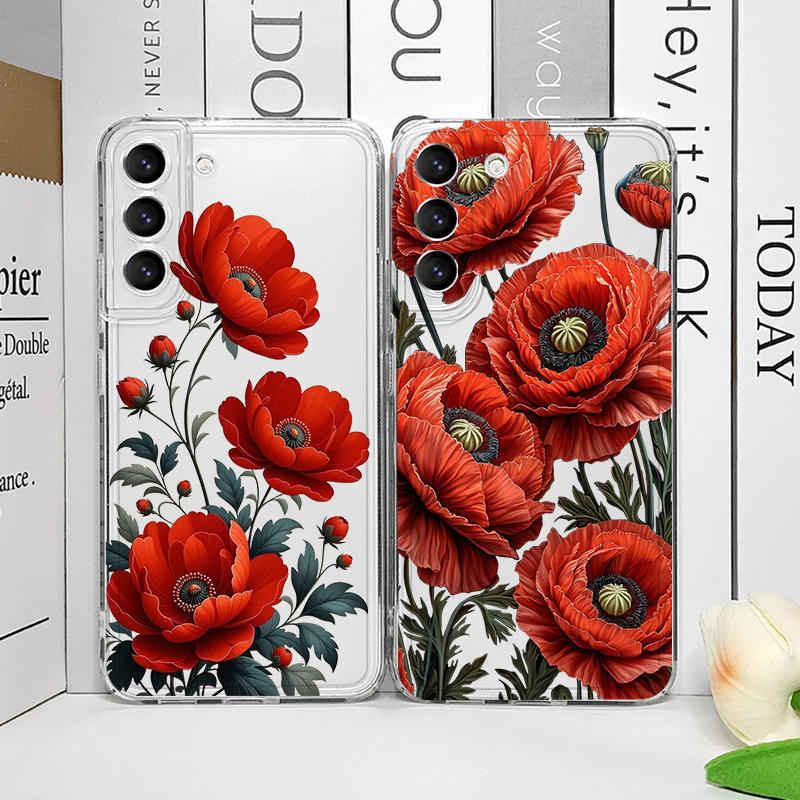 Phone Cases Red - Poppy Flower Bloom Hot Red Floral