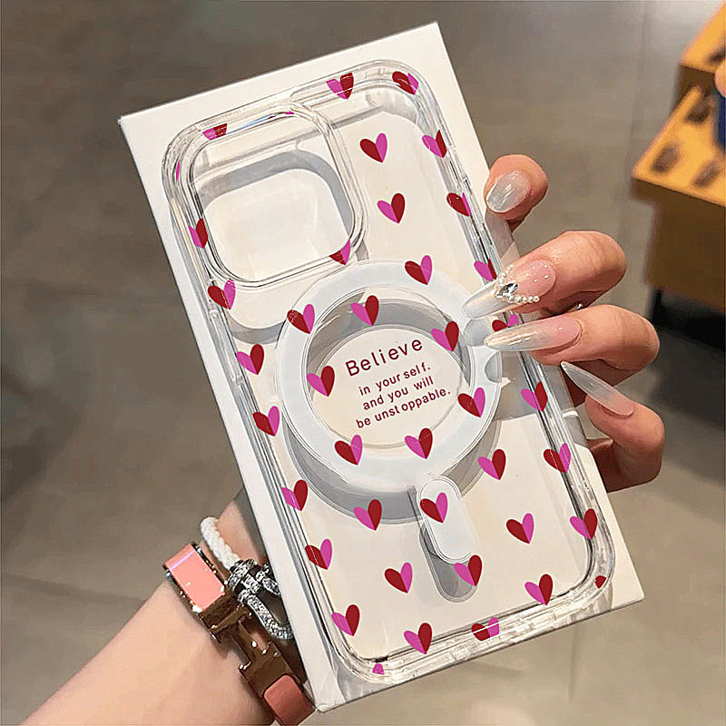 Phone Cases Red - Clear Wireless Charge Case for Samsung
