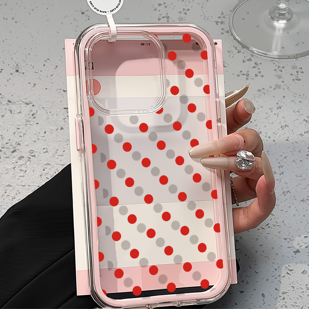 Phone Cases Red - 2in1 Ins Red Dot Clear Case