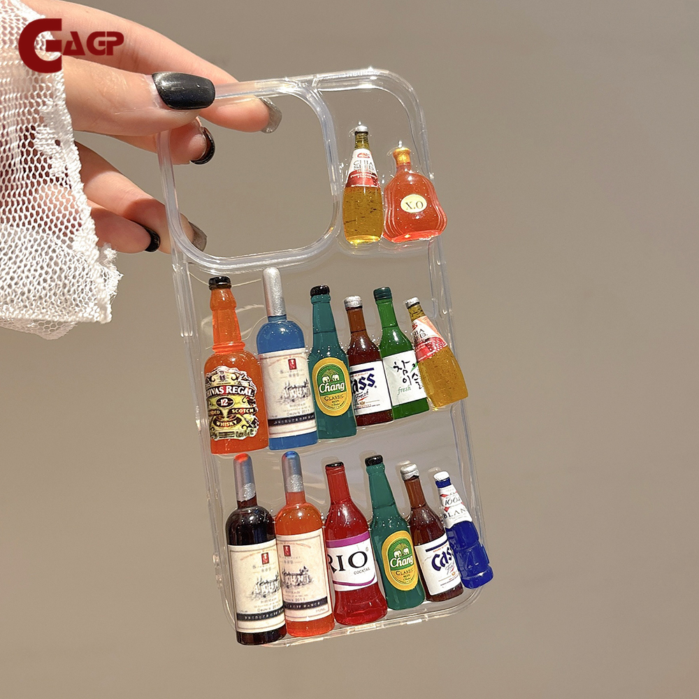 Phone Cases Personalised - Ins Creative Fun Mini Wine Bottle