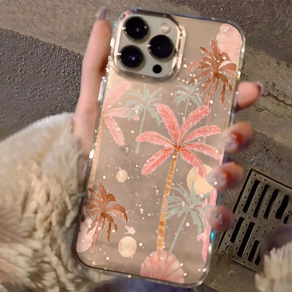 Phone Cases Amazon - Beach coconut trees Clear Glitter Phone