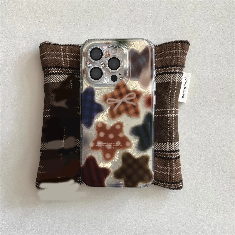 Phone Cases Y2K - Korean Winter Cute Brown Checkered Patten