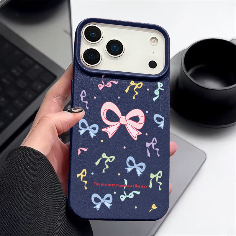 Phone Cases Leather - Colorful Bowknot Patterned Phone Case For