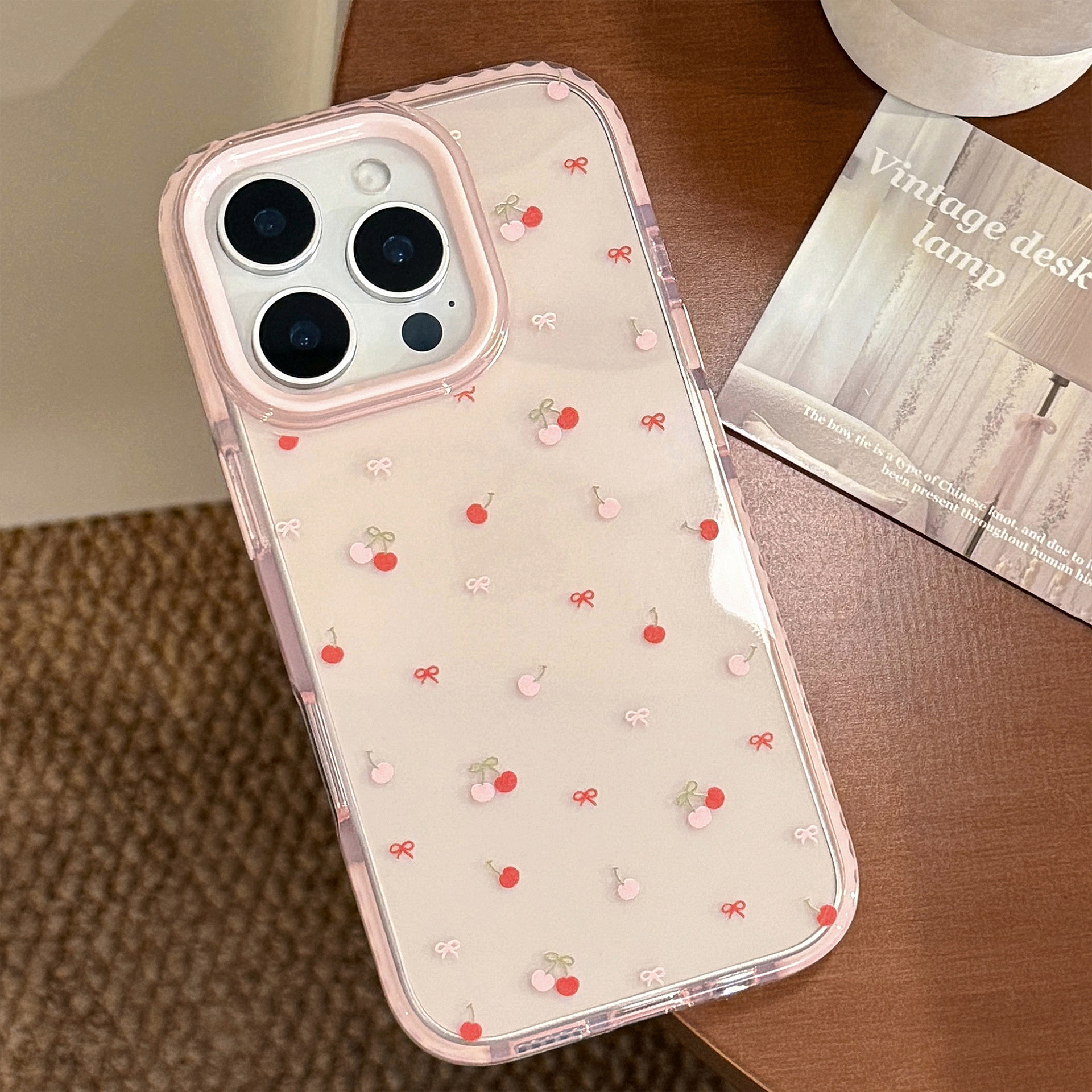 Phone Cases Cherry - Korean Full Screen Cherry Bowknot Phone