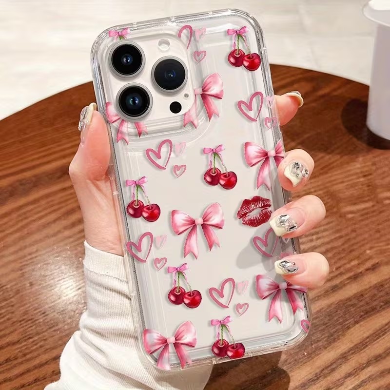 Red Bow Cherry Silicone Clear  - Phone Cases Cherry incelemesi ve fiyatı
