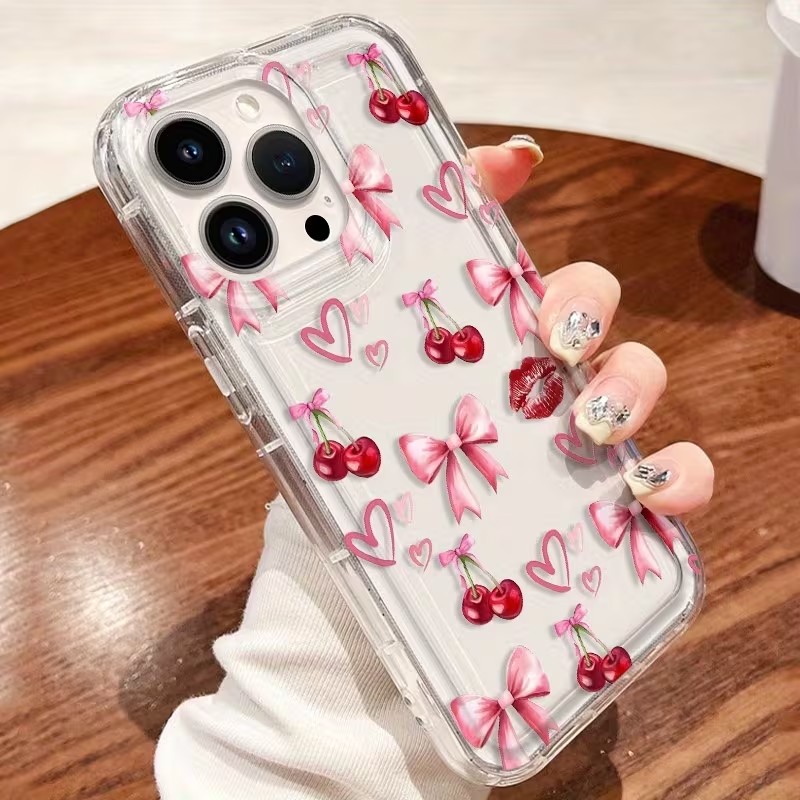 Red Bow Cherry Silicone Clear  - Phone Cases Cherry incelemesi ve fiyatı