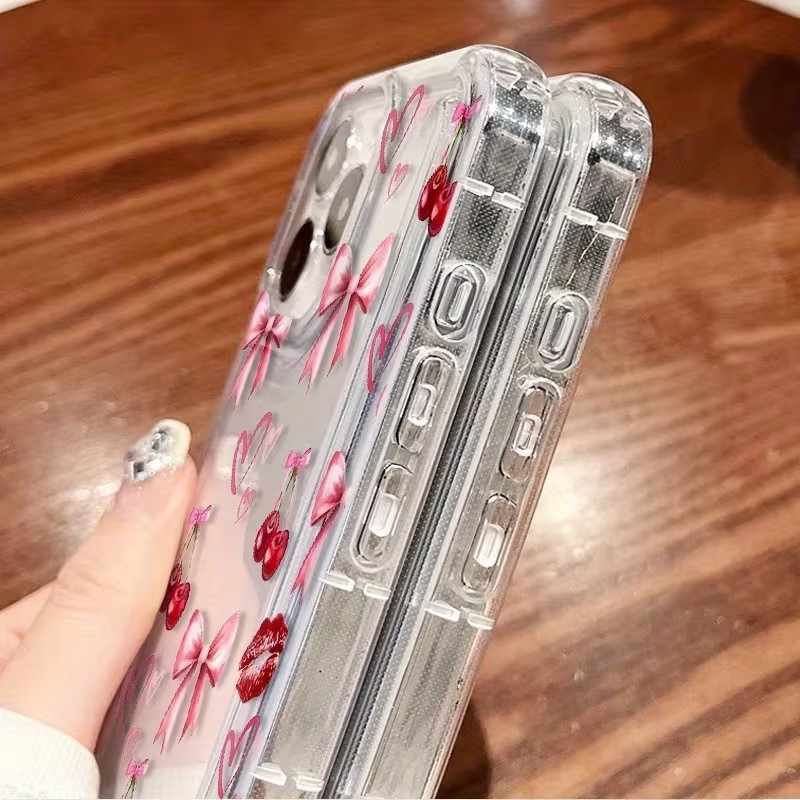 Red Bow Cherry Silicone Clear  - Phone Cases Cherry incelemesi ve fiyatı