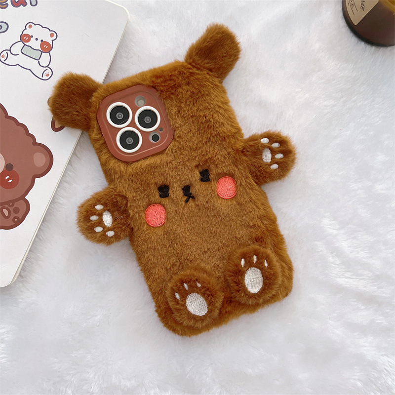 Korean 3D Cartoon Bear Fluffy  - Phone Cases Amazon incelemesi ve fiyatı
