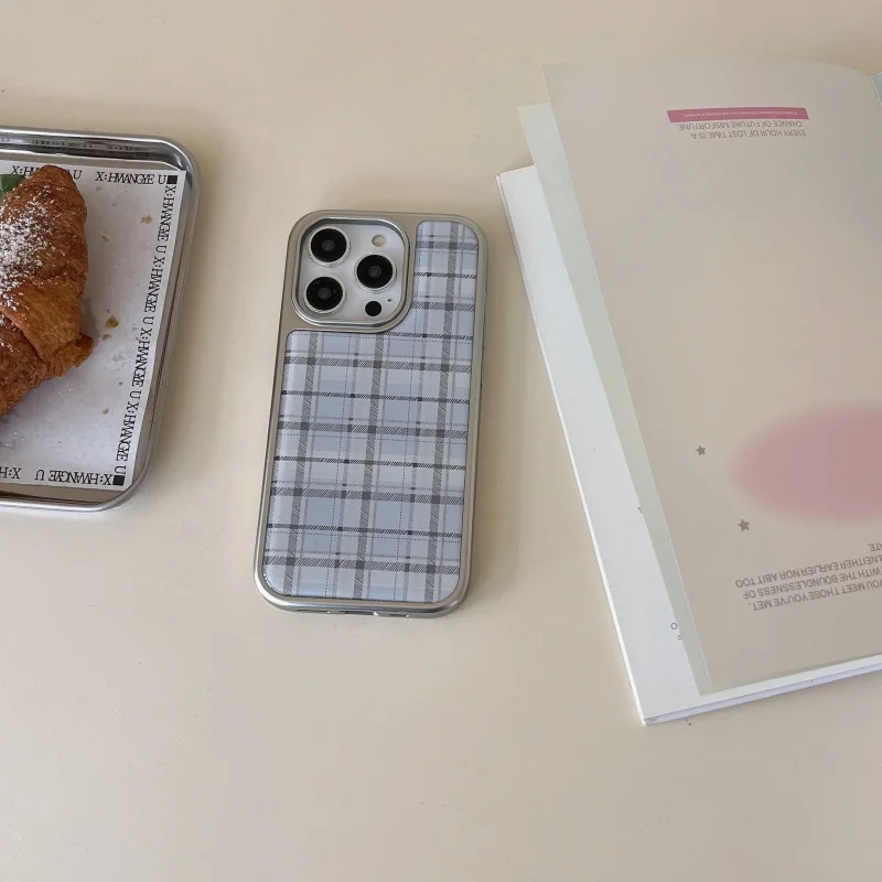 Korean Ins Epoxy Blue Plaid Pa - Phone Cases Y2K incelemesi ve fiyatı