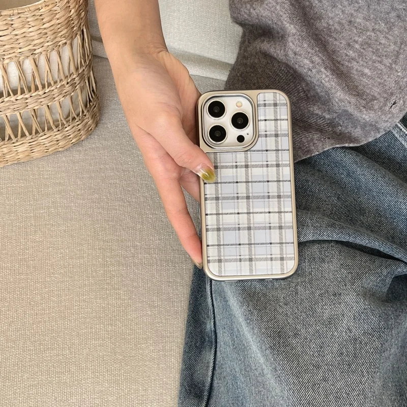 Korean Ins Epoxy Blue Plaid Pa - Phone Cases Y2K incelemesi ve fiyatı