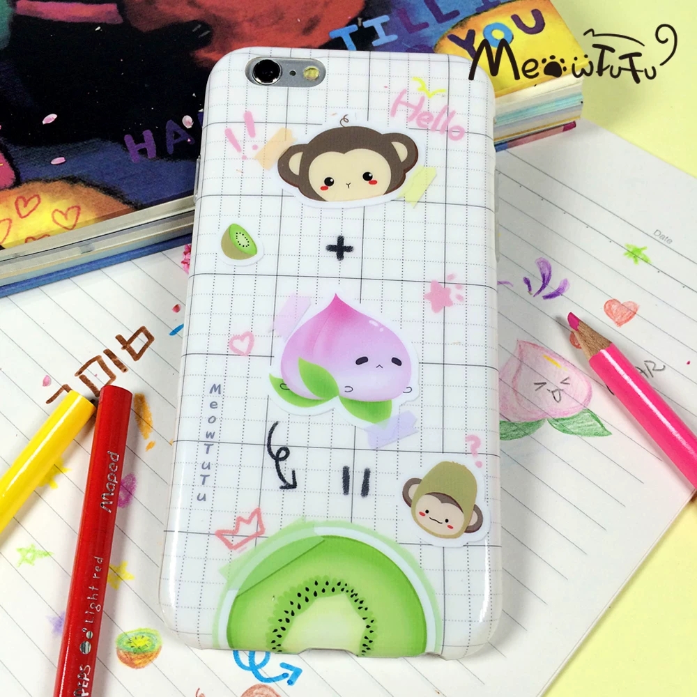 Cute Monkey Peach Kiwi Kawaii  - Phone Cases Y2K incelemesi ve fiyatı