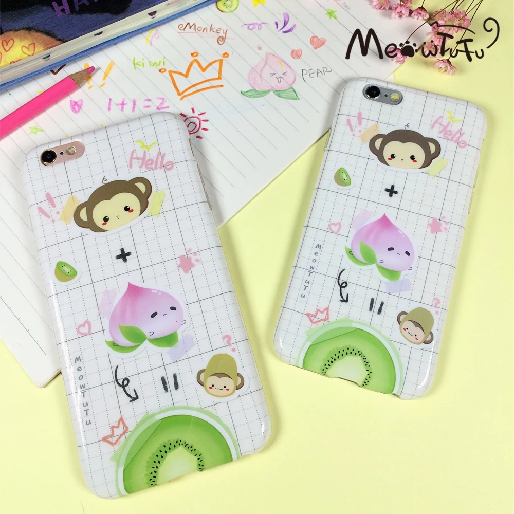 Cute Monkey Peach Kiwi Kawaii  - Phone Cases Y2K incelemesi ve fiyatı
