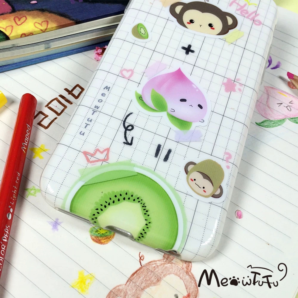 Cute Monkey Peach Kiwi Kawaii  - Phone Cases Y2K incelemesi ve fiyatı