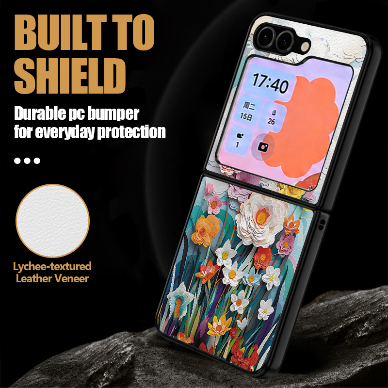 Simple Flower Pattern PU Leath - Phone Cases Leather incelemesi ve fiyatı