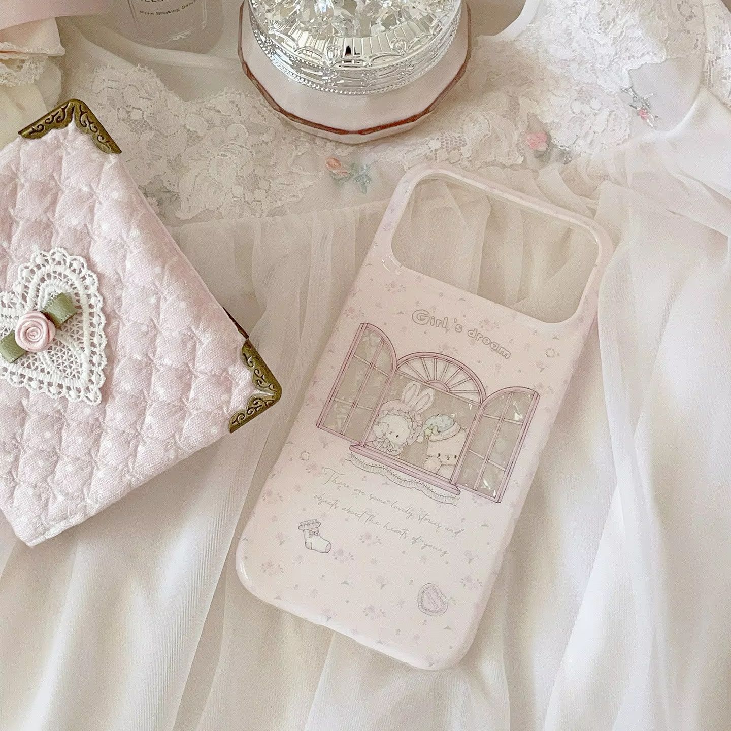 Kawaii Bunny Bear Floral Pink  - Phone Cases Y2K incelemesi ve fiyatı