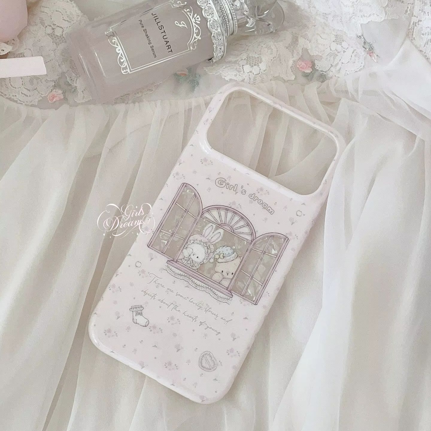 Kawaii Bunny Bear Floral Pink  - Phone Cases Y2K incelemesi ve fiyatı