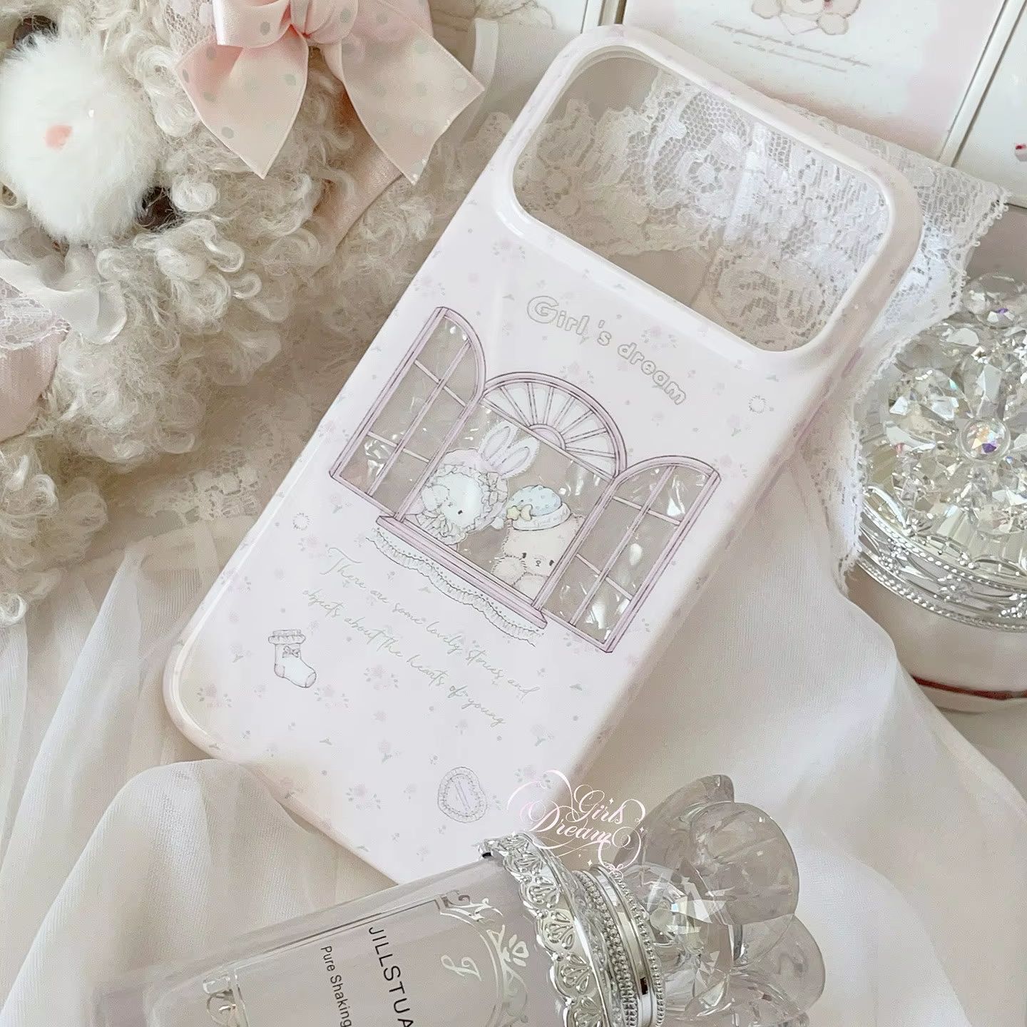 Kawaii Bunny Bear Floral Pink  - Phone Cases Y2K incelemesi ve fiyatı