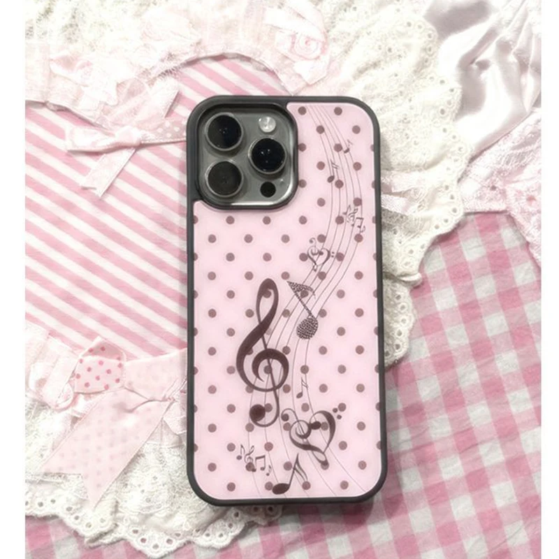 Korean ins Pink Brown Polka Do - Phone Cases Y2K incelemesi ve fiyatı