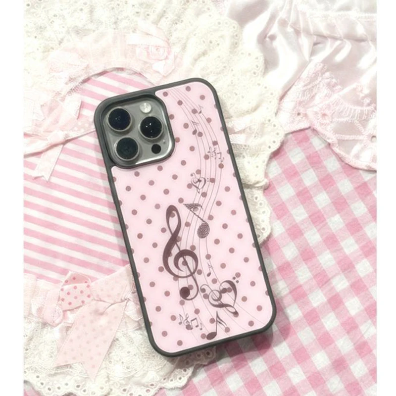 Korean ins Pink Brown Polka Do - Phone Cases Y2K incelemesi ve fiyatı