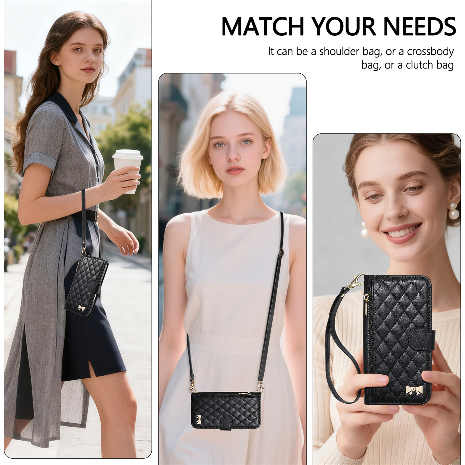 PU Leather Zipper Crossbody Wr - Phone Cases With Straps incelemesi ve fiyatı