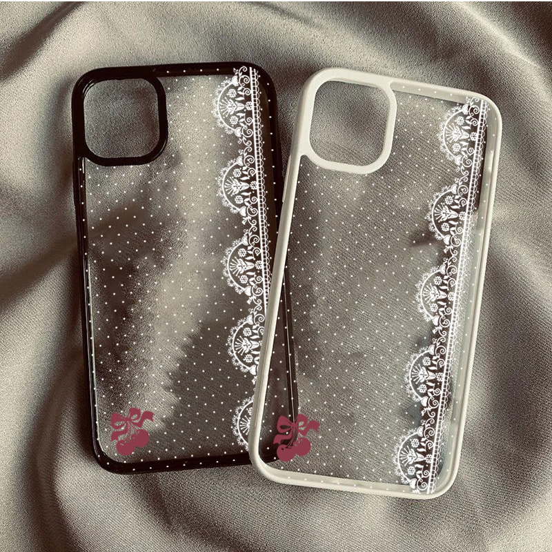 Cute Cherry Bow White Lace Pol - Phone Cases Cherry incelemesi ve fiyatı