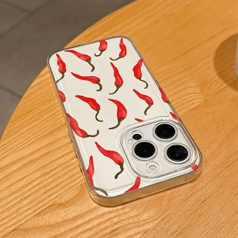 Red Chili Pepper Print Clear P - Phone Cases Red incelemesi ve fiyatı
