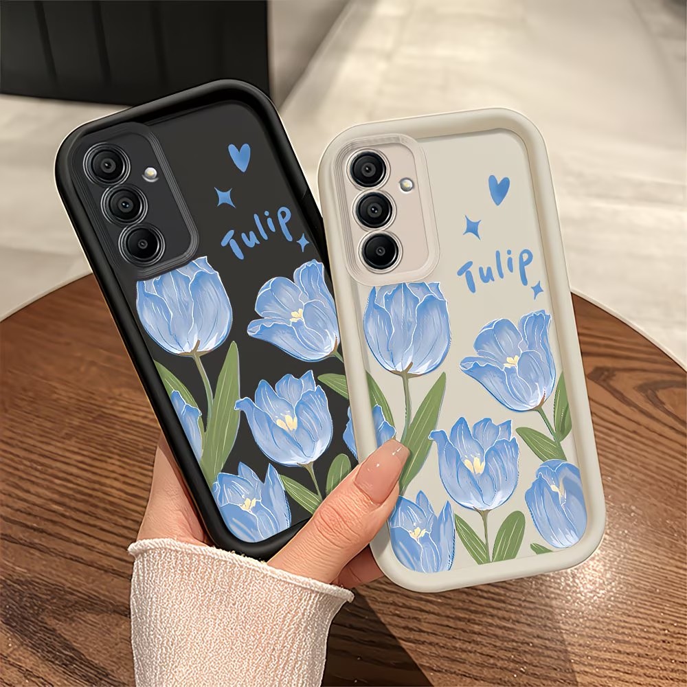 Blue Tulip Print Phone Case Fo - Phone Cases Blue incelemesi ve fiyatı
