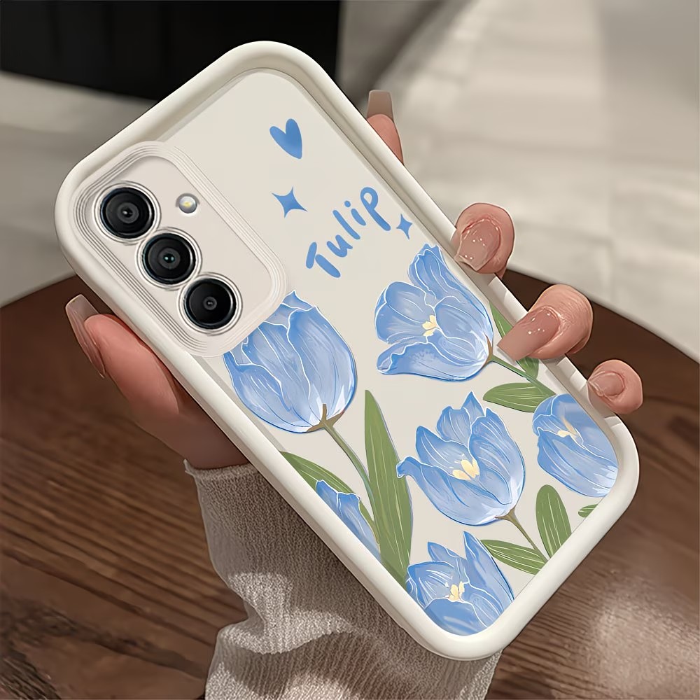Blue Tulip Print Phone Case Fo - Phone Cases Blue incelemesi ve fiyatı