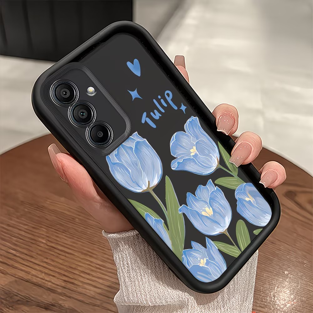 Blue Tulip Print Phone Case Fo - Phone Cases Blue incelemesi ve fiyatı