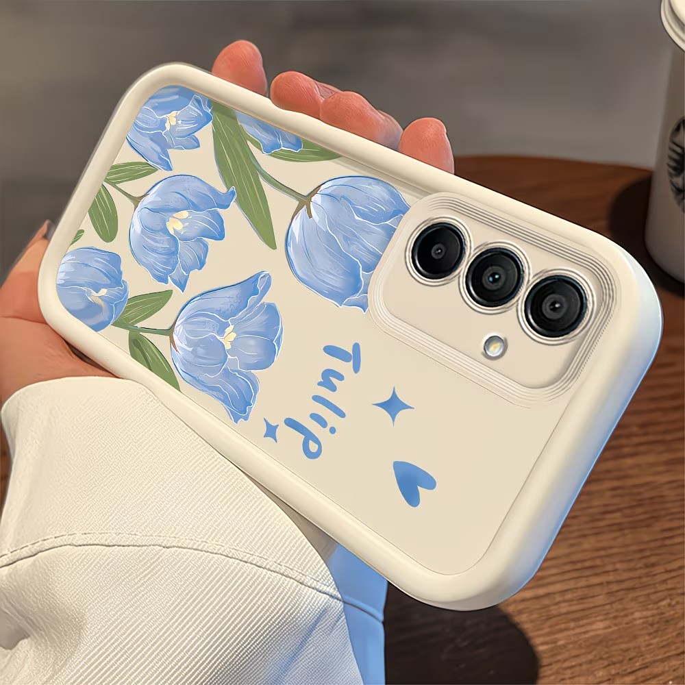 Blue Tulip Print Phone Case Fo - Phone Cases Blue incelemesi ve fiyatı