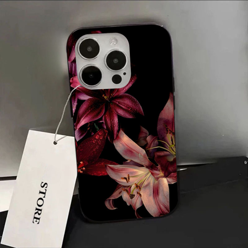 Elegant Red Lily Flower Phone  - Phone Cases Red incelemesi ve fiyatı