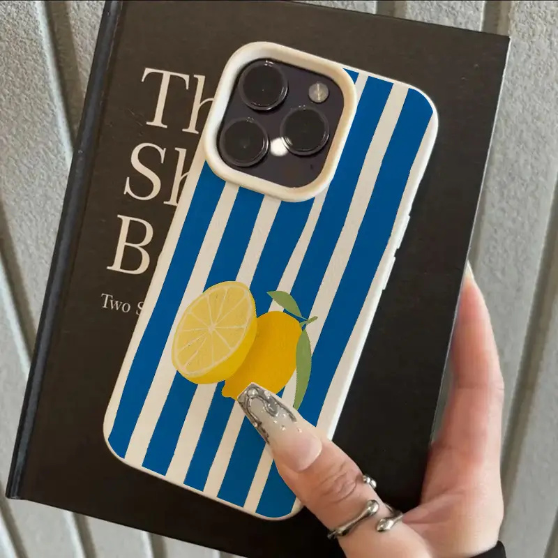 Yellow Lemon Blue Stripe Patte - Phone Cases Blue incelemesi ve fiyatı