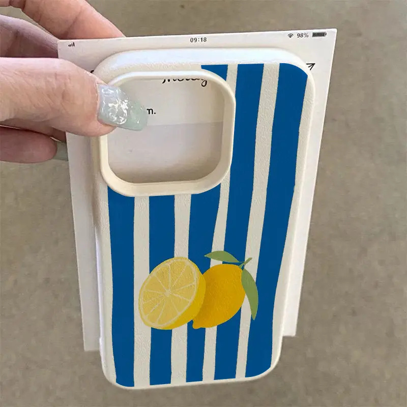 Yellow Lemon Blue Stripe Patte - Phone Cases Blue incelemesi ve fiyatı