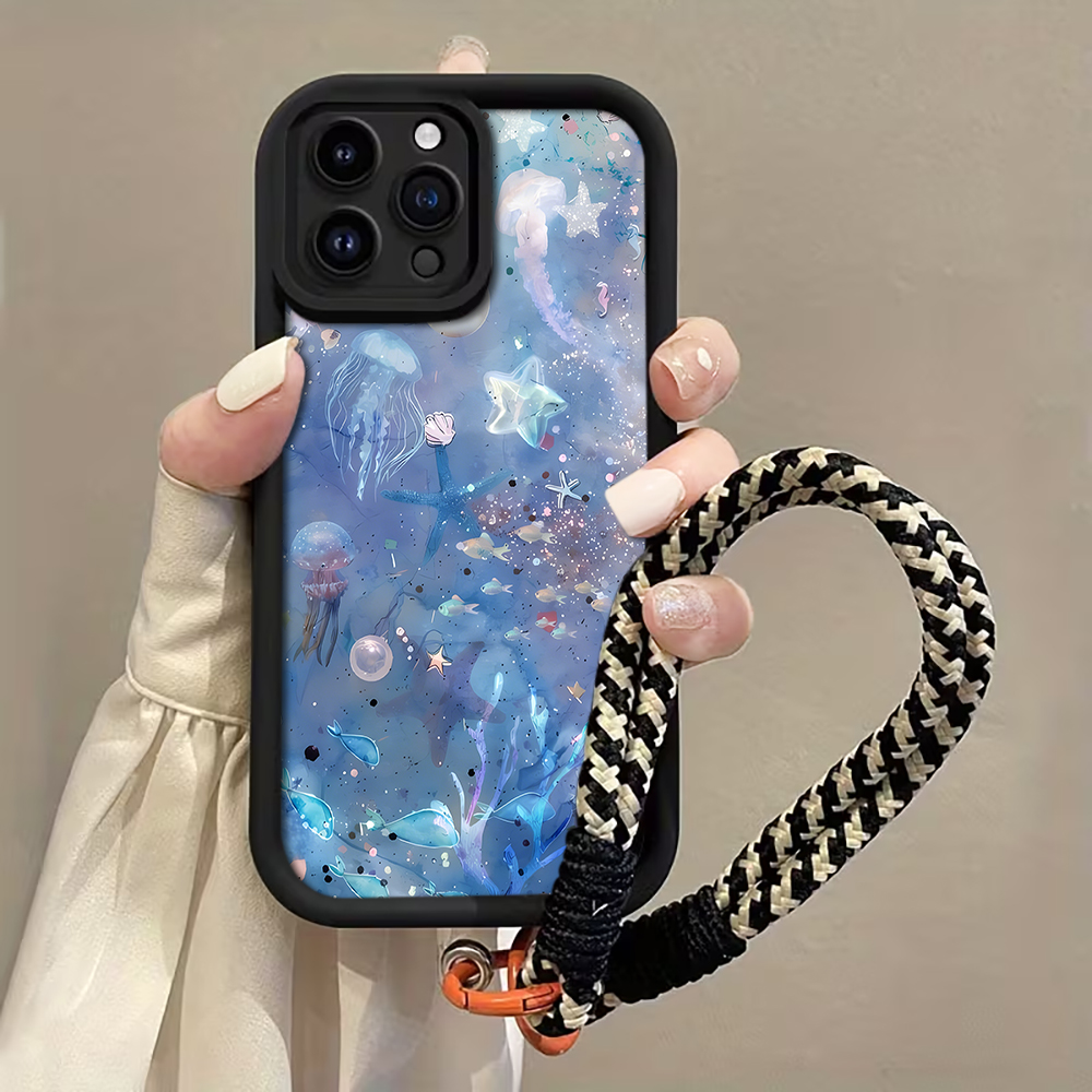 Blue Purple Jellyfish Strap Ro - Phone Cases With Straps incelemesi ve fiyatı