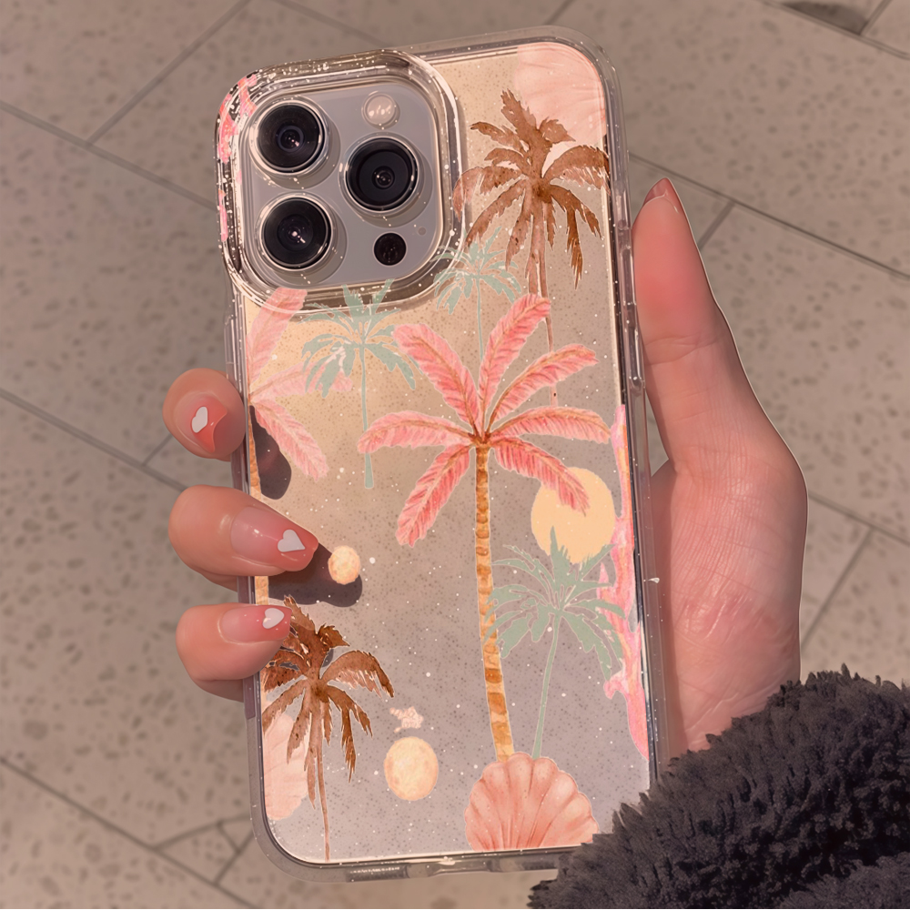 Beach coconut trees Clear Glit - Phone Cases Amazon incelemesi ve fiyatı