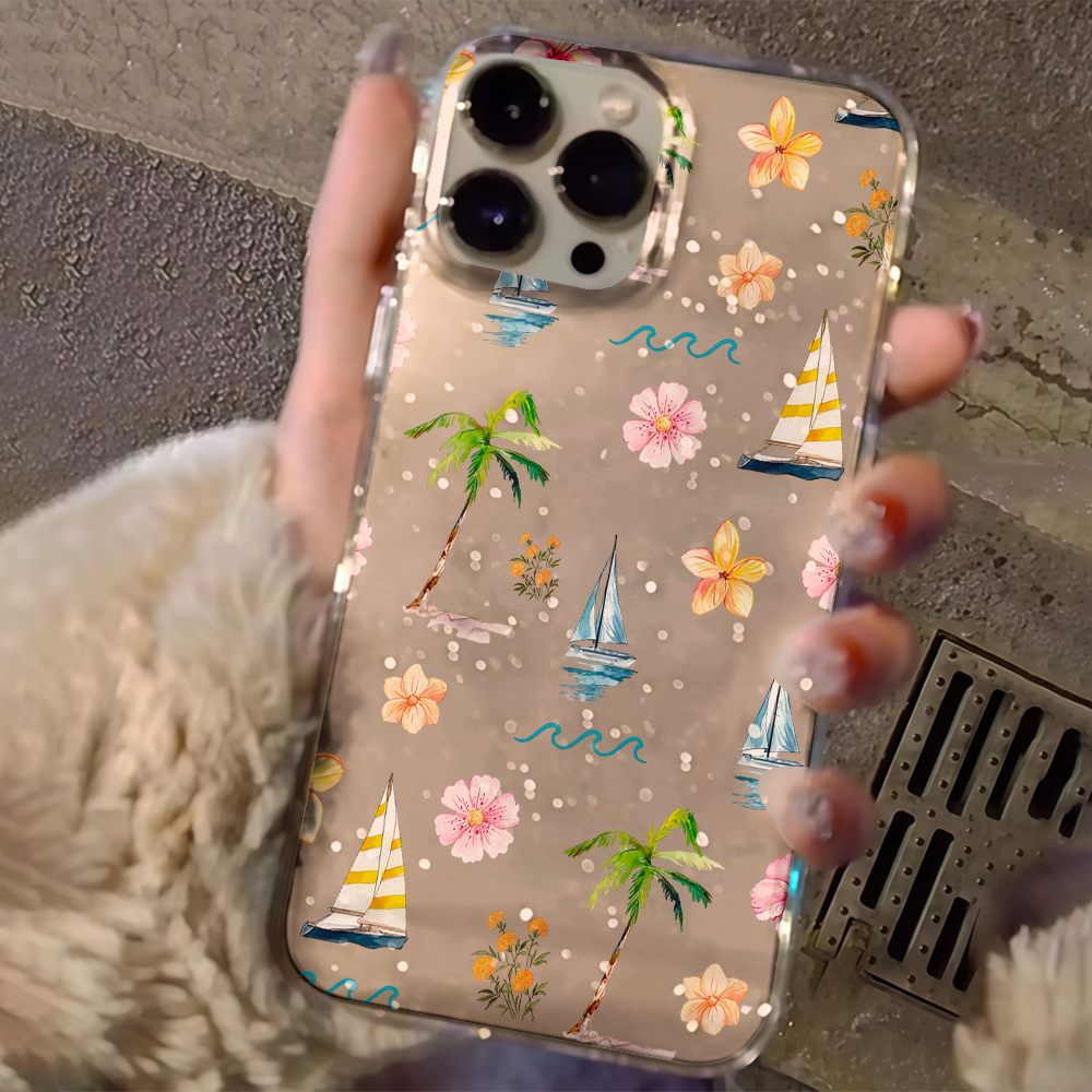 Beach coconut trees Clear Glit - Phone Cases Amazon incelemesi ve fiyatı