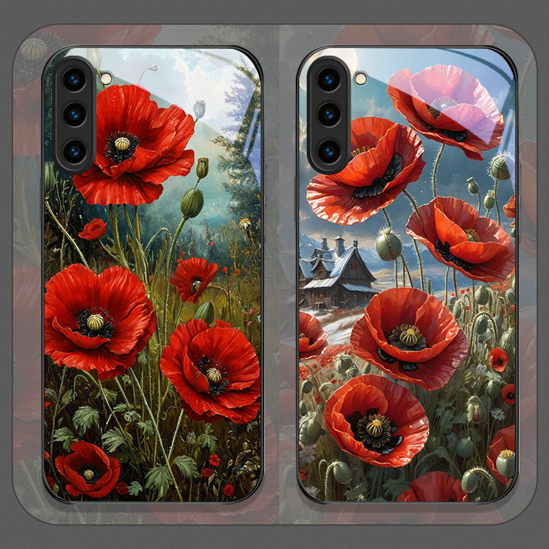 Retro Poppy Flower Bloom Hot R - Phone Cases Red incelemesi ve fiyatı