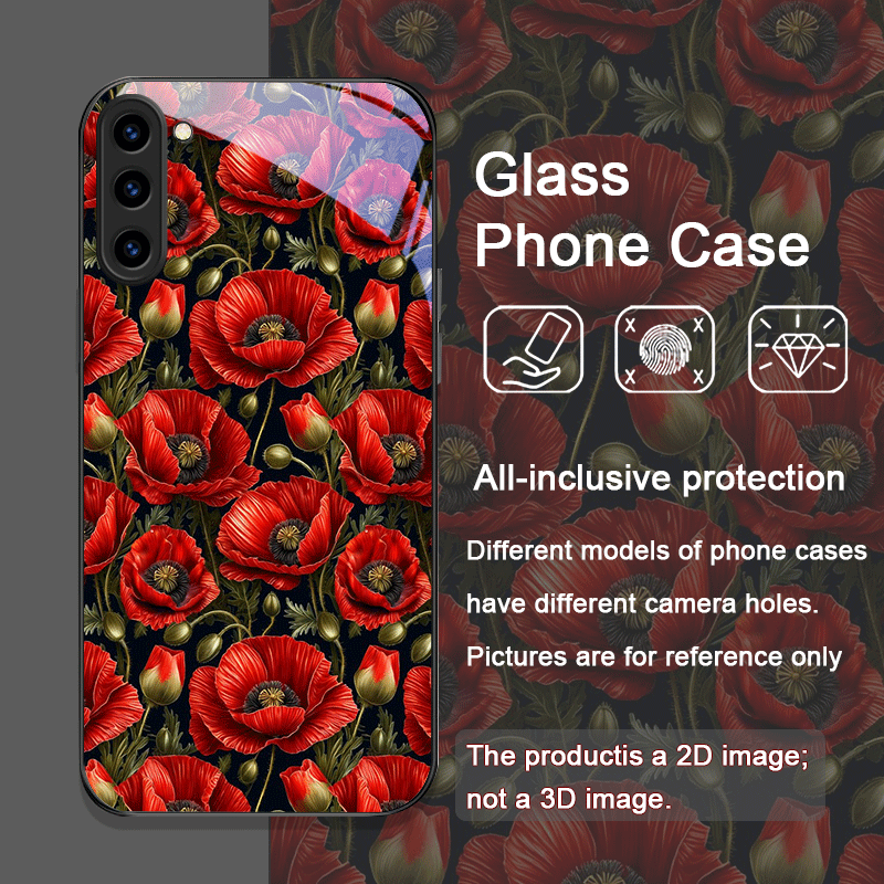 Retro Poppy Flower Bloom Hot R - Phone Cases Red incelemesi ve fiyatı