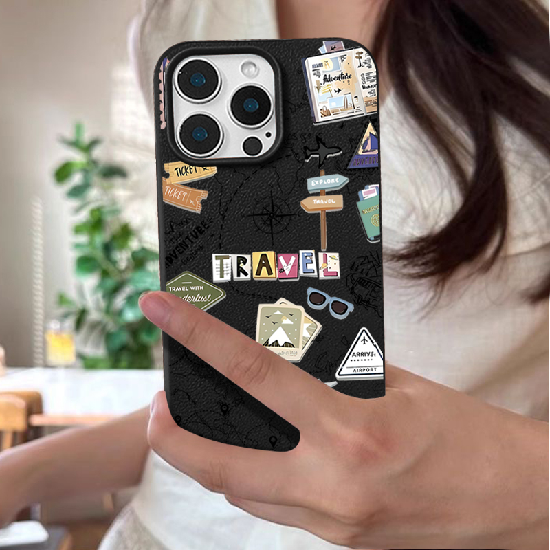 Travel Map Pattern Phone Case  - Phone Cases Leather incelemesi ve fiyatı