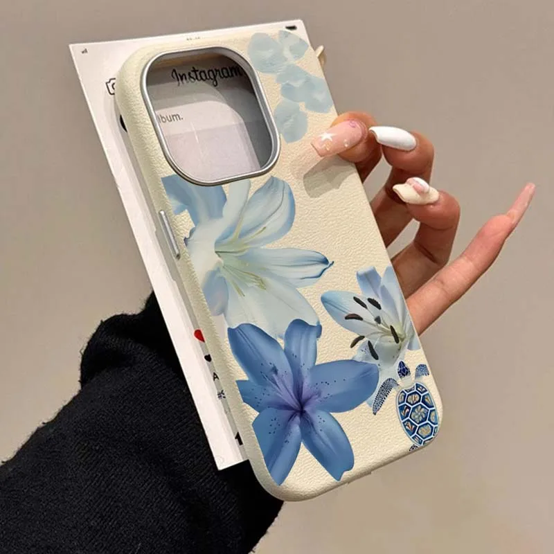 Elegant Blue Lily Fashion Patt - Phone Cases Blue incelemesi ve fiyatı