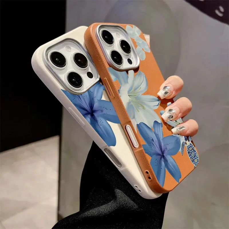 Elegant Blue Lily Fashion Patt - Phone Cases Blue incelemesi ve fiyatı