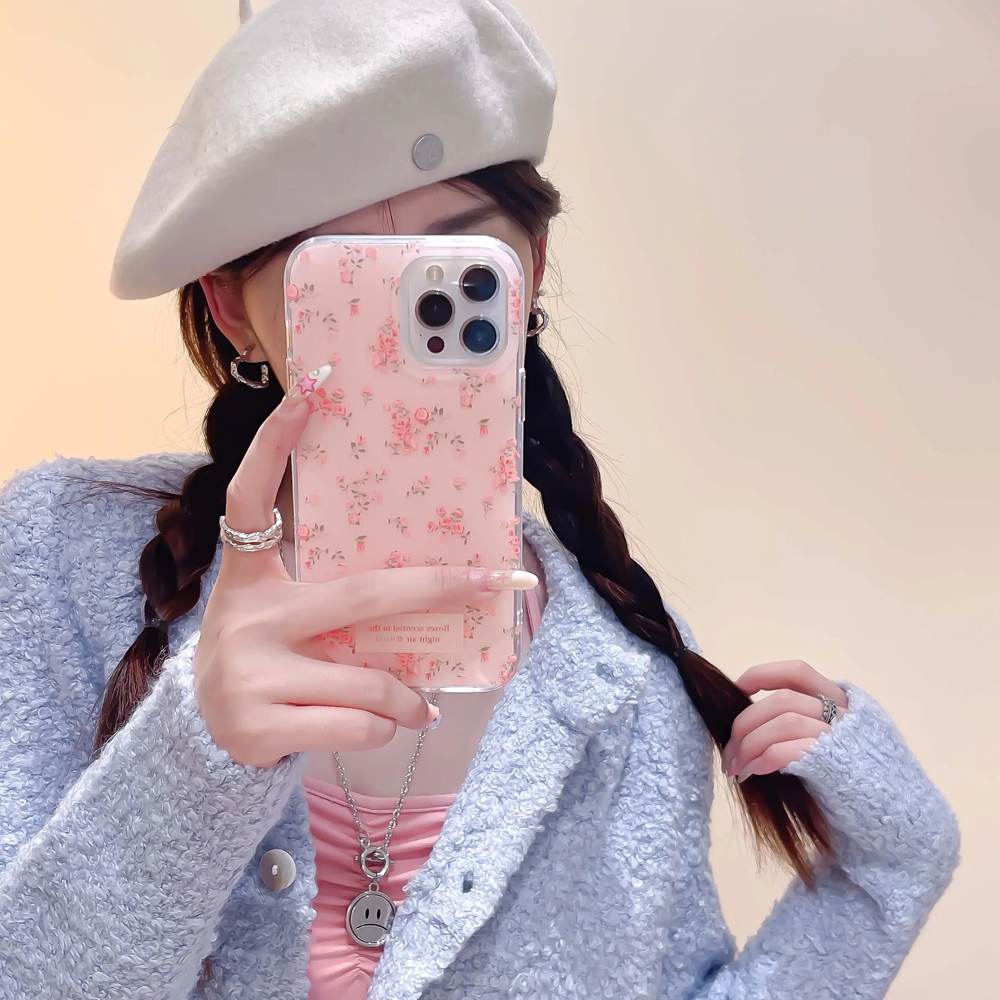 Pink and Blue White Flowers Fl - Phone Cases Y2K incelemesi ve fiyatı