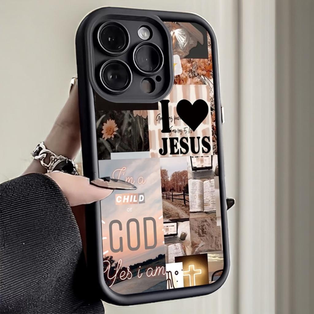 Jesus Collage Pattern Thick Sh - Phone Cases Jesus incelemesi ve fiyatı