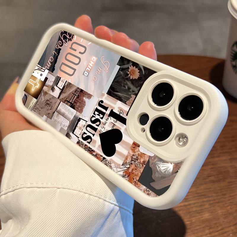 Jesus Collage Pattern Thick Sh - Phone Cases Jesus incelemesi ve fiyatı