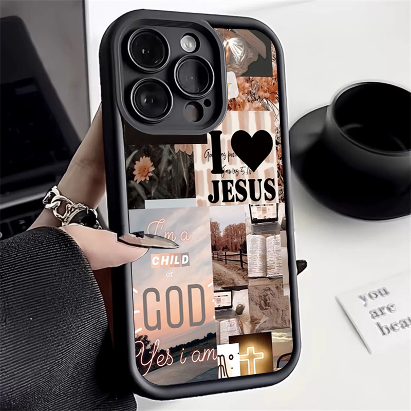 Jesus Collage Pattern Thick Sh - Phone Cases Jesus incelemesi ve fiyatı