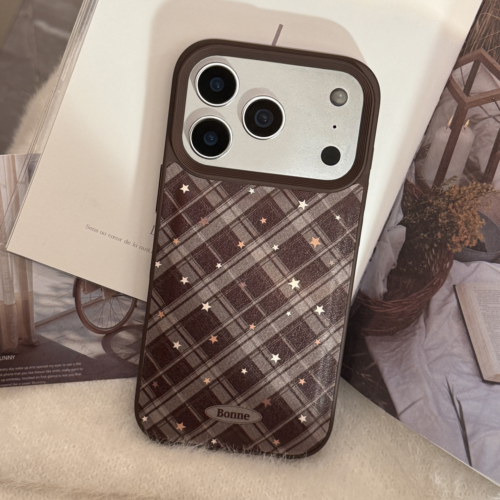Korean Geometric Checkered Pat - Phone Cases Leather incelemesi ve fiyatı