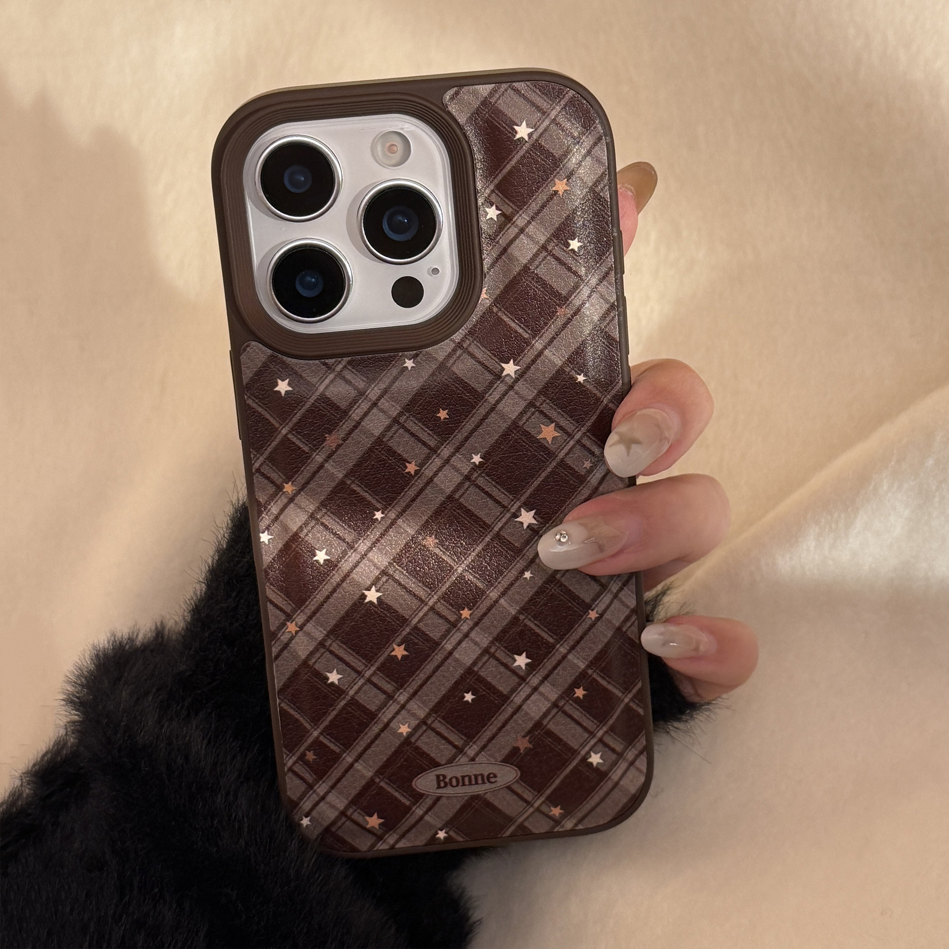 Korean Geometric Checkered Pat - Phone Cases Leather incelemesi ve fiyatı