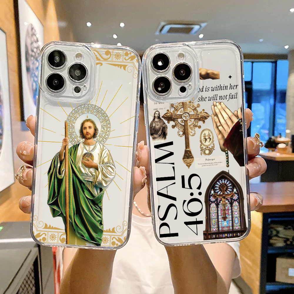 Saint Jesus Print Clear Phone  - Phone Cases Jesus incelemesi ve fiyatı