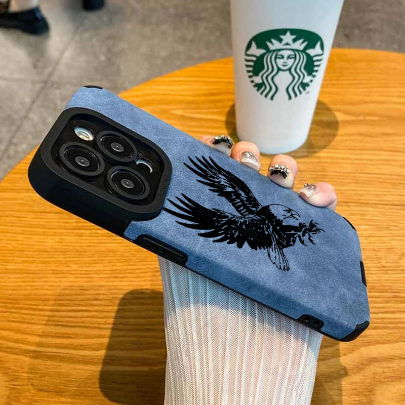Black Eagle Pattern Leather Si - Phone Cases Leather incelemesi ve fiyatı